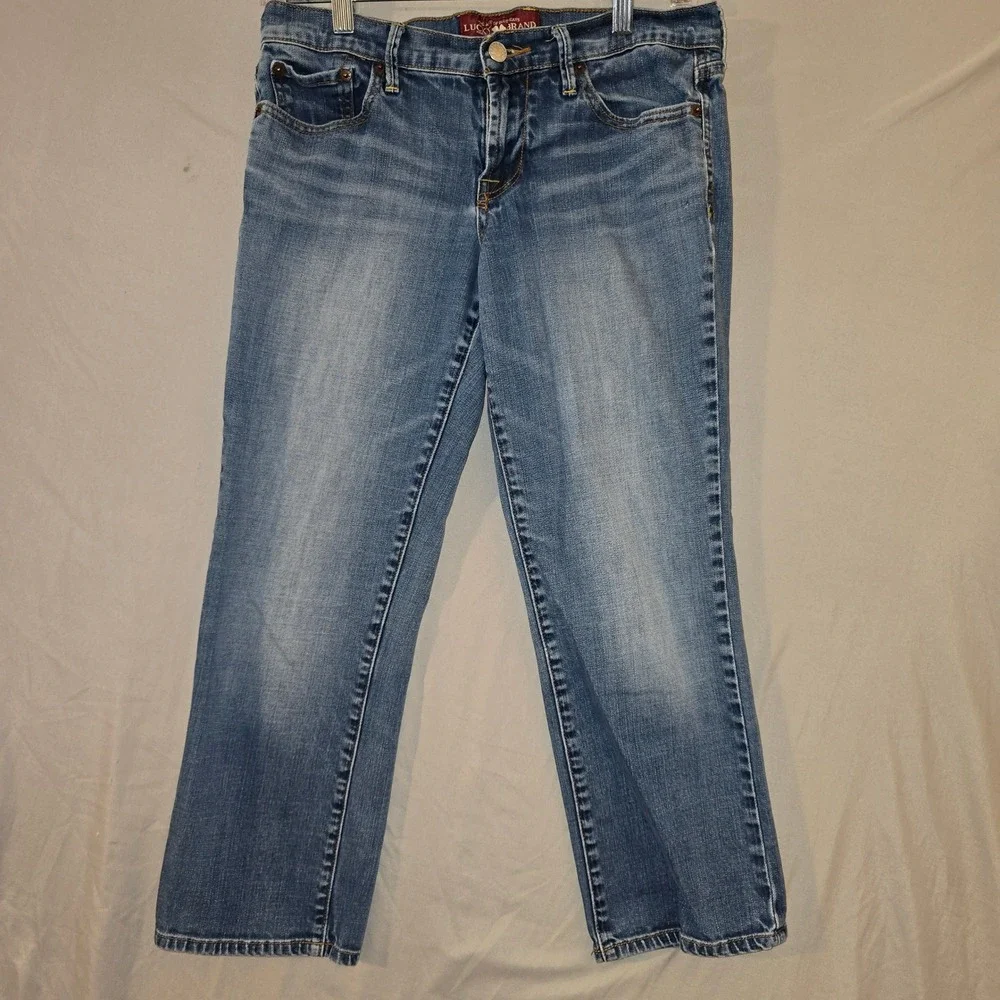 Lucky Brand Sweet N Crop straight Jeans 6/28 Womens Medium Wash Mid Rise Denim